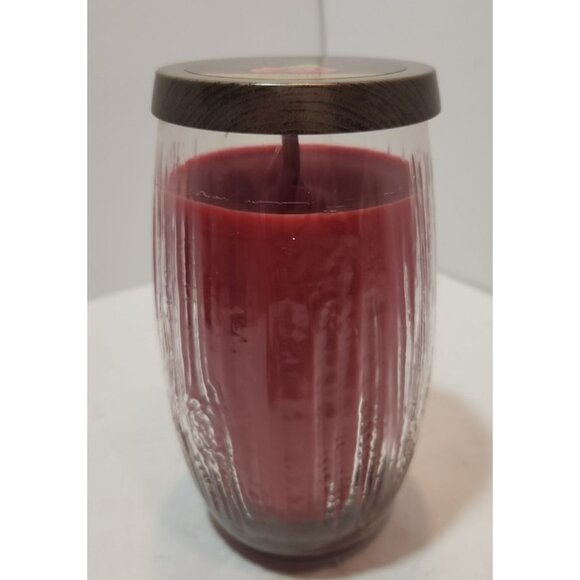 Yankee Candle Woodwick Crackling Lumiwick Raspberry Large Jar 22 Oz New - Picture 1 of 10